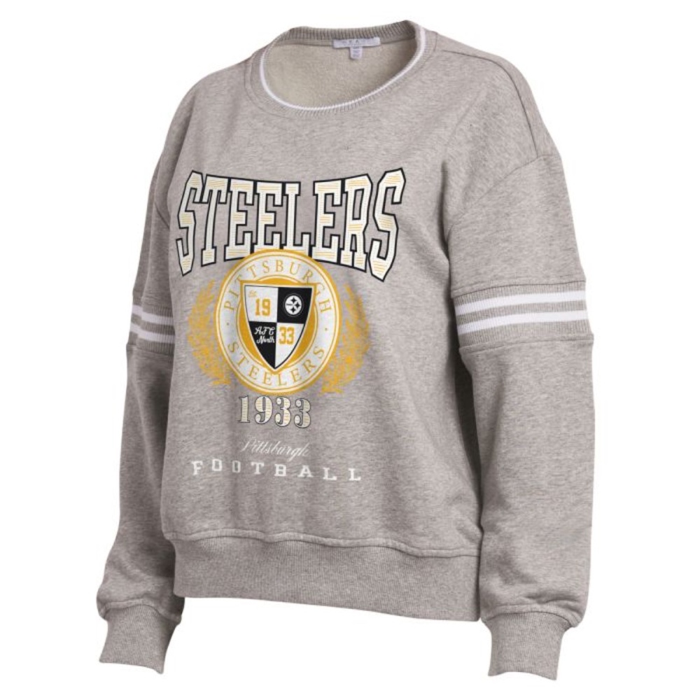NEW Pittsburgh Steelers Women's Erin Andrews Vintage Crewneck Sweatshirt